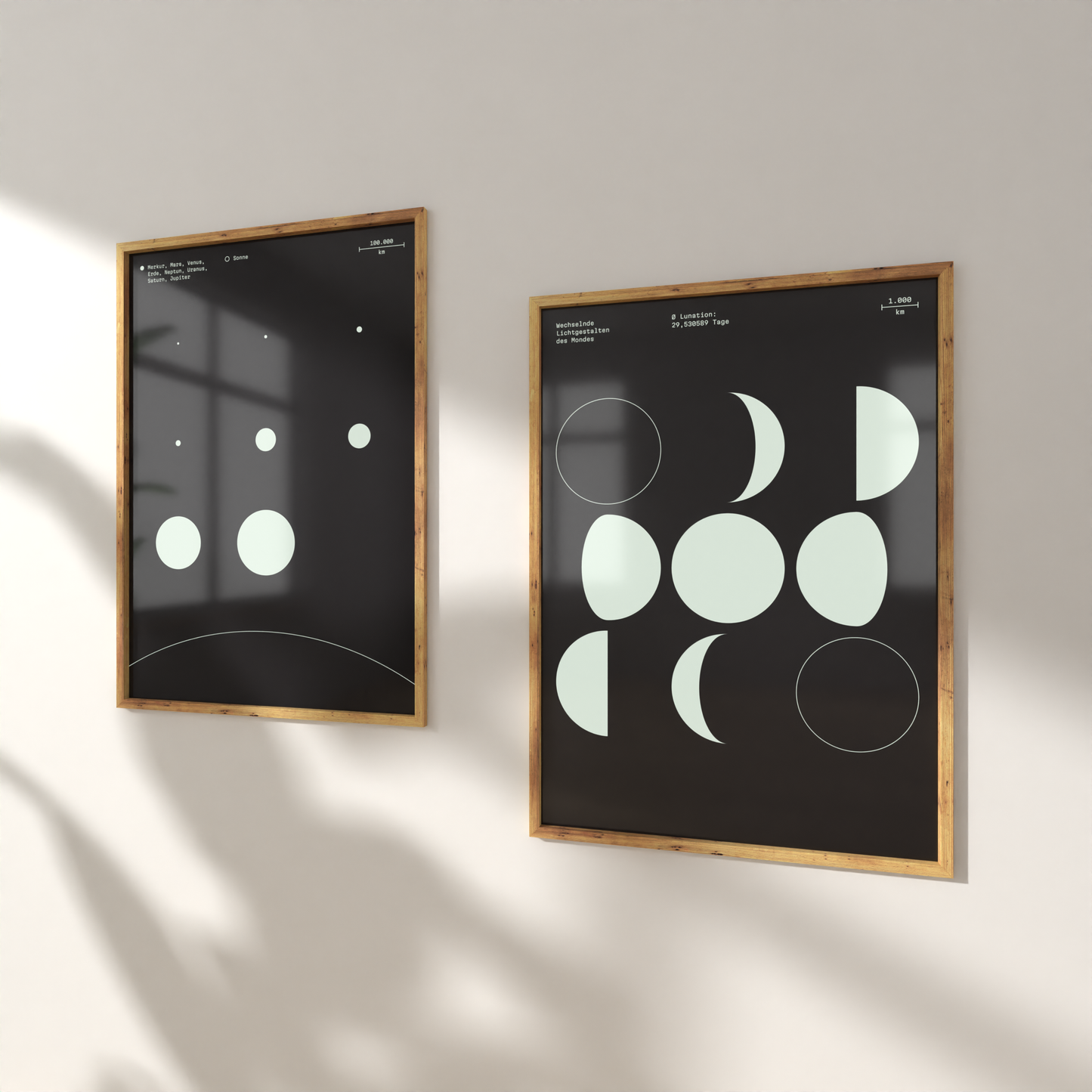 Poster »Mondphasen« — Glow in the dark